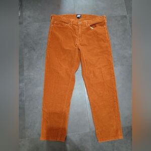 Lands End Men's Vibrant Rust Colored 5 Pocket Corduroy Pants,size 36W x 30Inseam